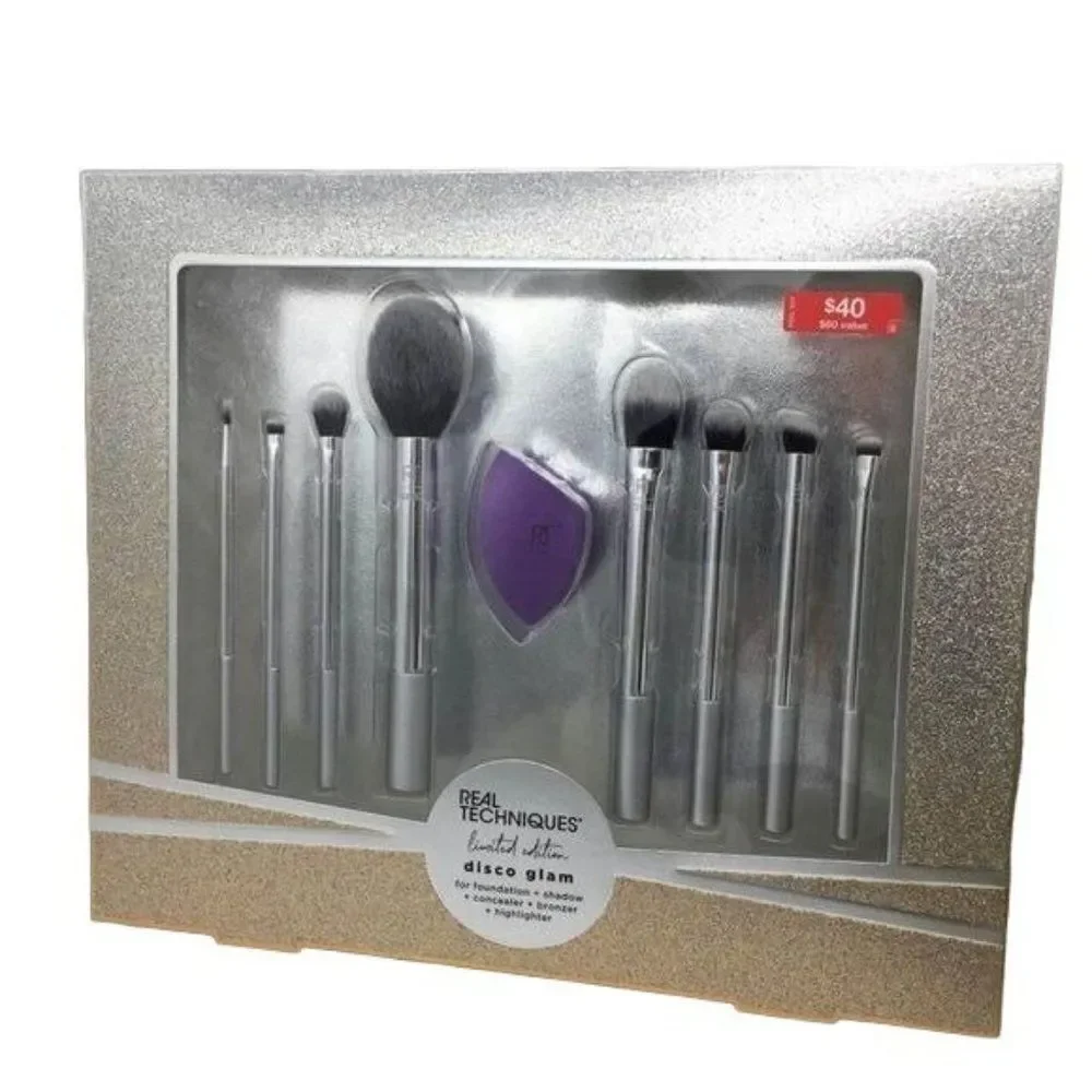 Real Technique Disco Glam Limited Edition Makeup Brush Set Gift Set New